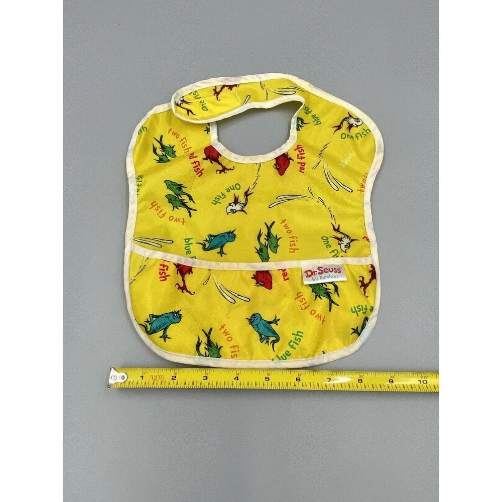 Yellow Dr Suess Bib BUMPKINS‎ Vinyl 1 Fish 2 Fish